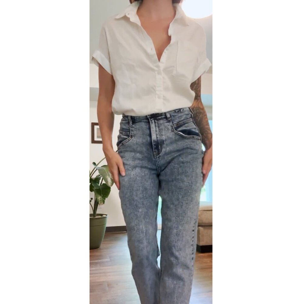 White Button Down Short Sleeve Shirt